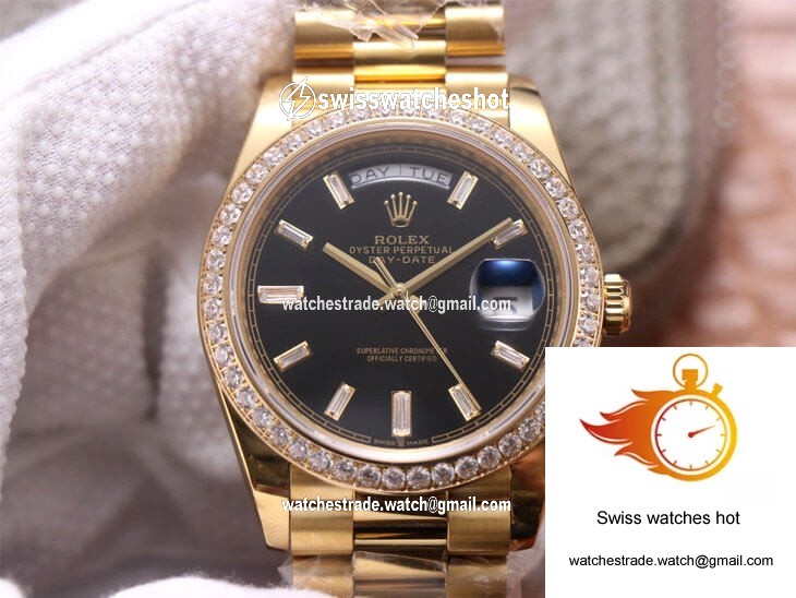 Rolex Day-Date M228348RBR-0001 EW Factory Yellow Gold Black Dial 1