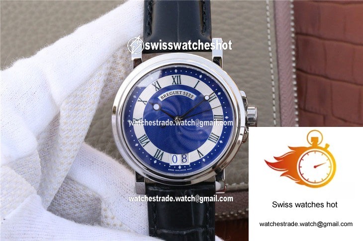 Breguet Marine 5817 Blue Dial Cowhide Strap 1