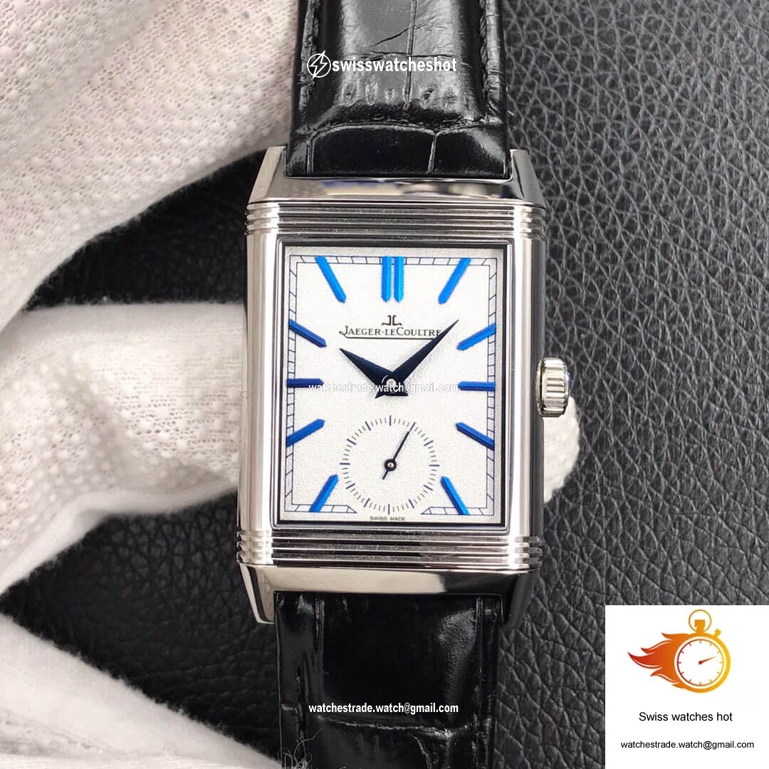 Jaeger LeCoultre Reverso Tribute Double-sided Double Time Zone Flip MG Factory White Dial 1