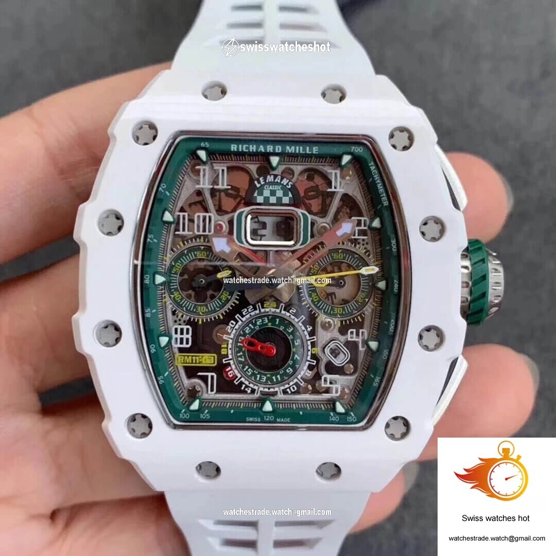 Richard Mille RM011-03 KV Factory Ceramic White Strap 1