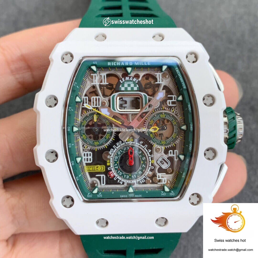Richard Mille RM011-03 KV Factory White Ceramic Skeleton Dial 1