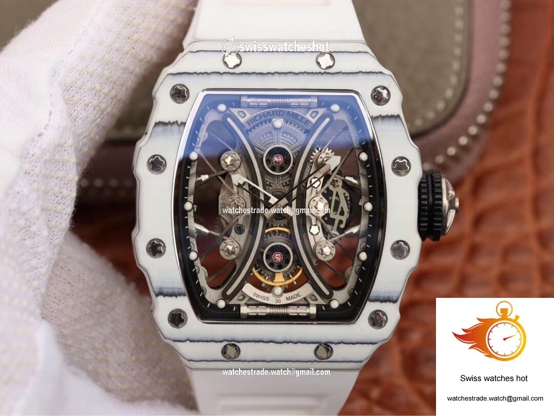 Richard Mille RM53-01 KV Factory White TPT Carbon Fiber Skeleton Dial 1