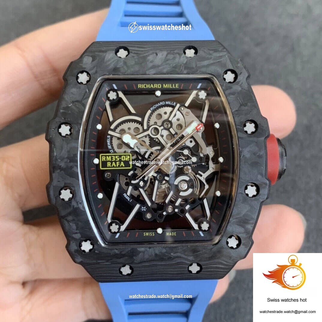 Richard Mille RM35-02 KV Factory V3 Carbon Fiber Shell Hollow Dial 1
