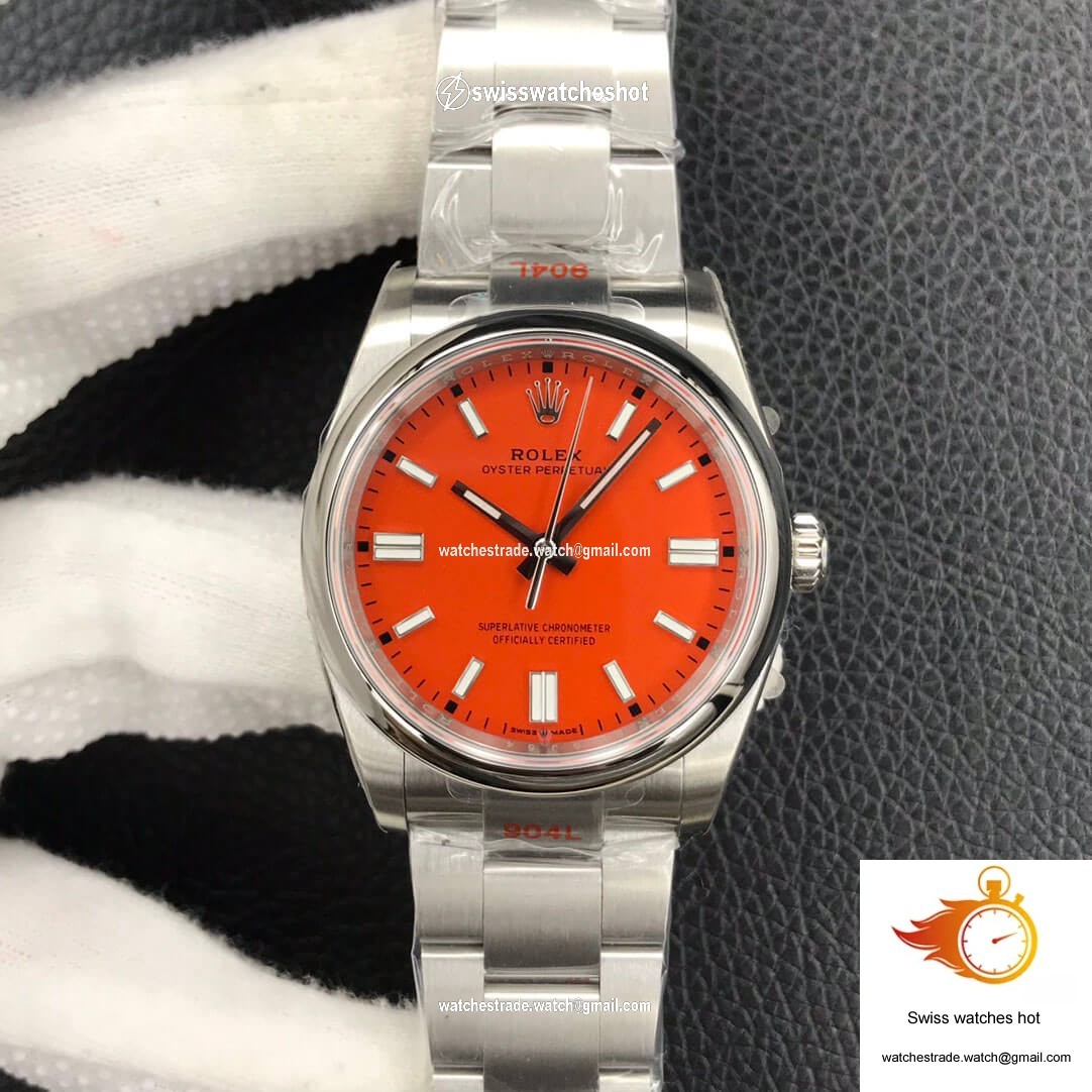 Rolex Oyster Perpetual M126000-0007 36MM EW Factory Coral Red Dial 1