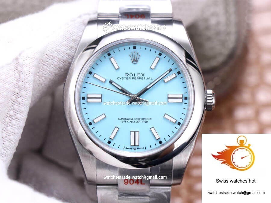 Rolex Oyster Perpetual M124300-0006 41MM EW Factory Turquoise Blue Dial 1