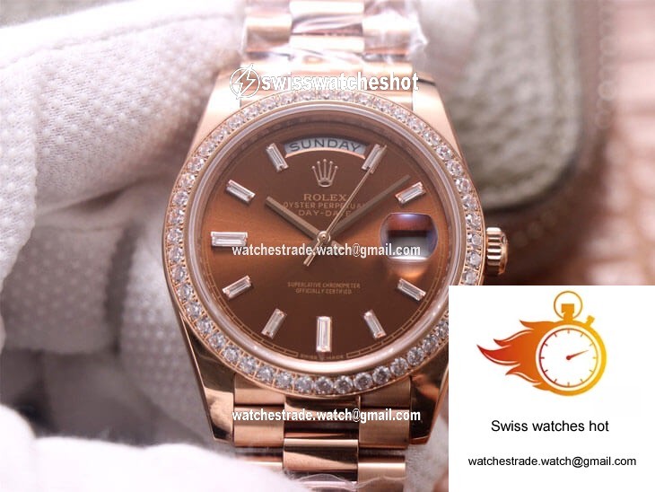 Rolex Day-Date M228345RBR-0006 EW Factory Diamond Chocolate Color Dial 1