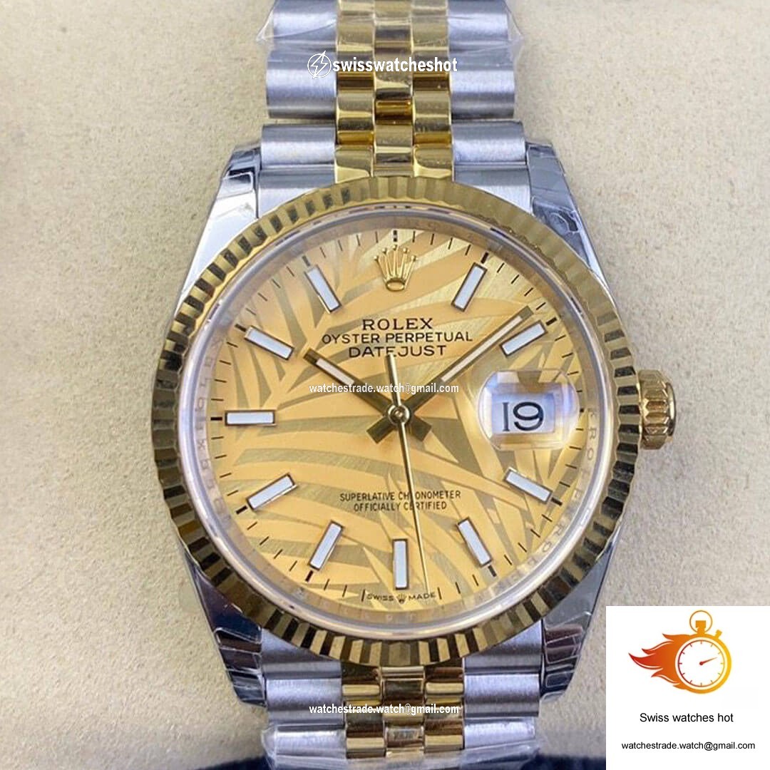 Rolex Datejust M126233-0037 EW Factory Golden Palm Leaf Pattern Dial 1