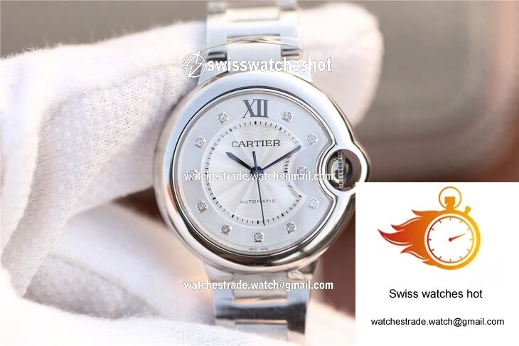 Ballon Bleu De Cartier WE902074 V6 Factory Diamond Silverr Dial 1