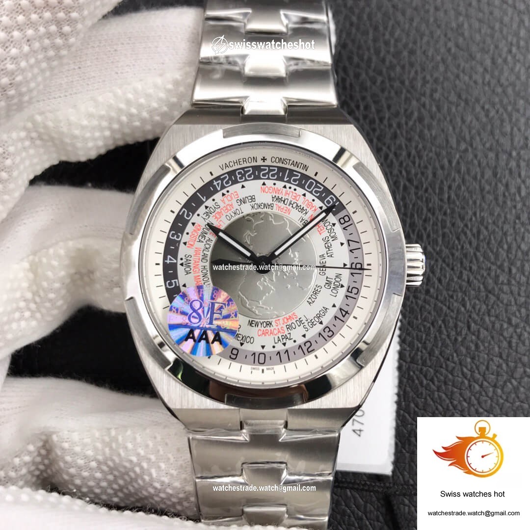 Vacheron Constantin Overseas 7700V/110A-B129 World Time 8F Factory Silver Gray Dial 1