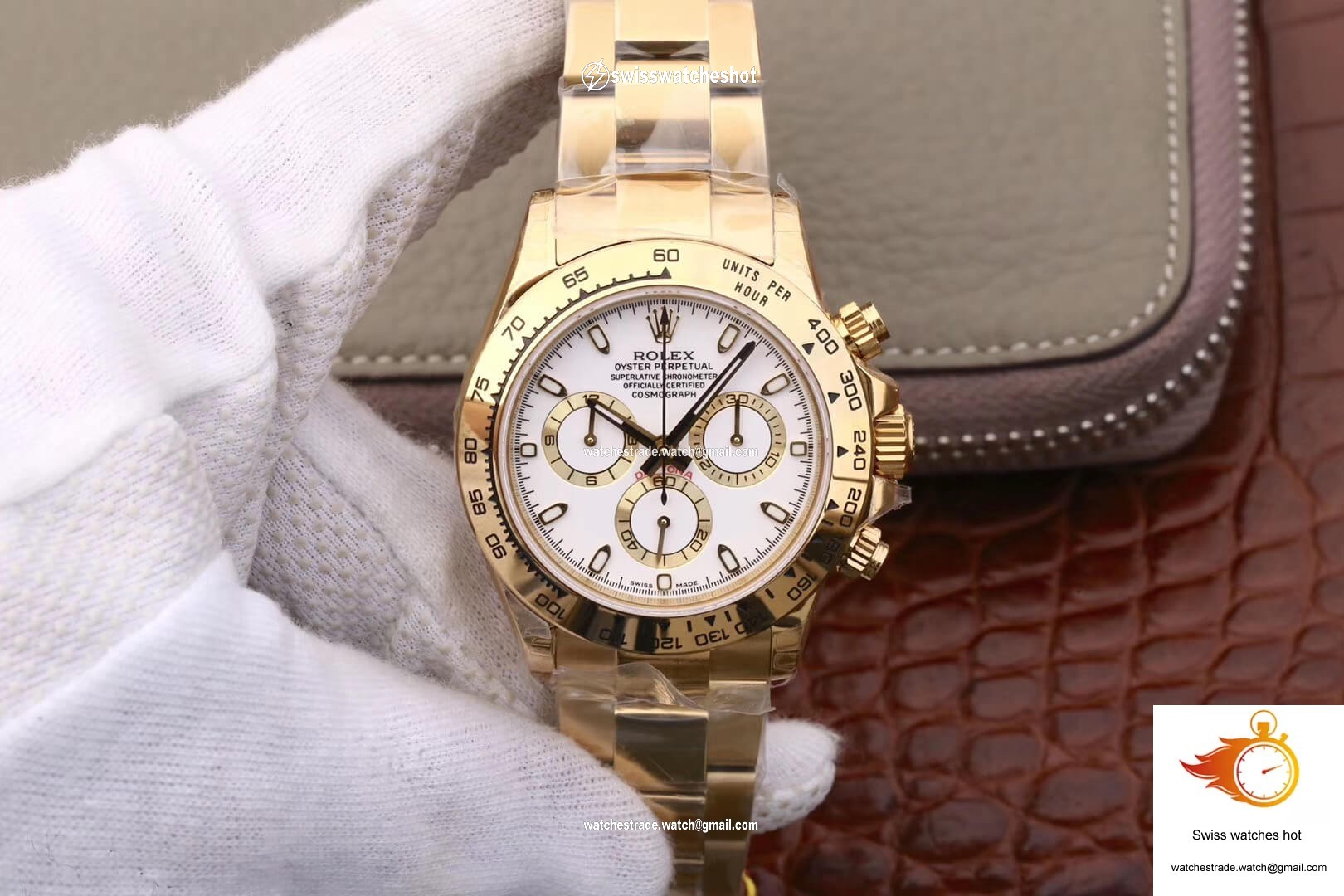 Rolex Daytona Cosmograph M116508-0001 JH Factory Yellow Gold White Dial 1