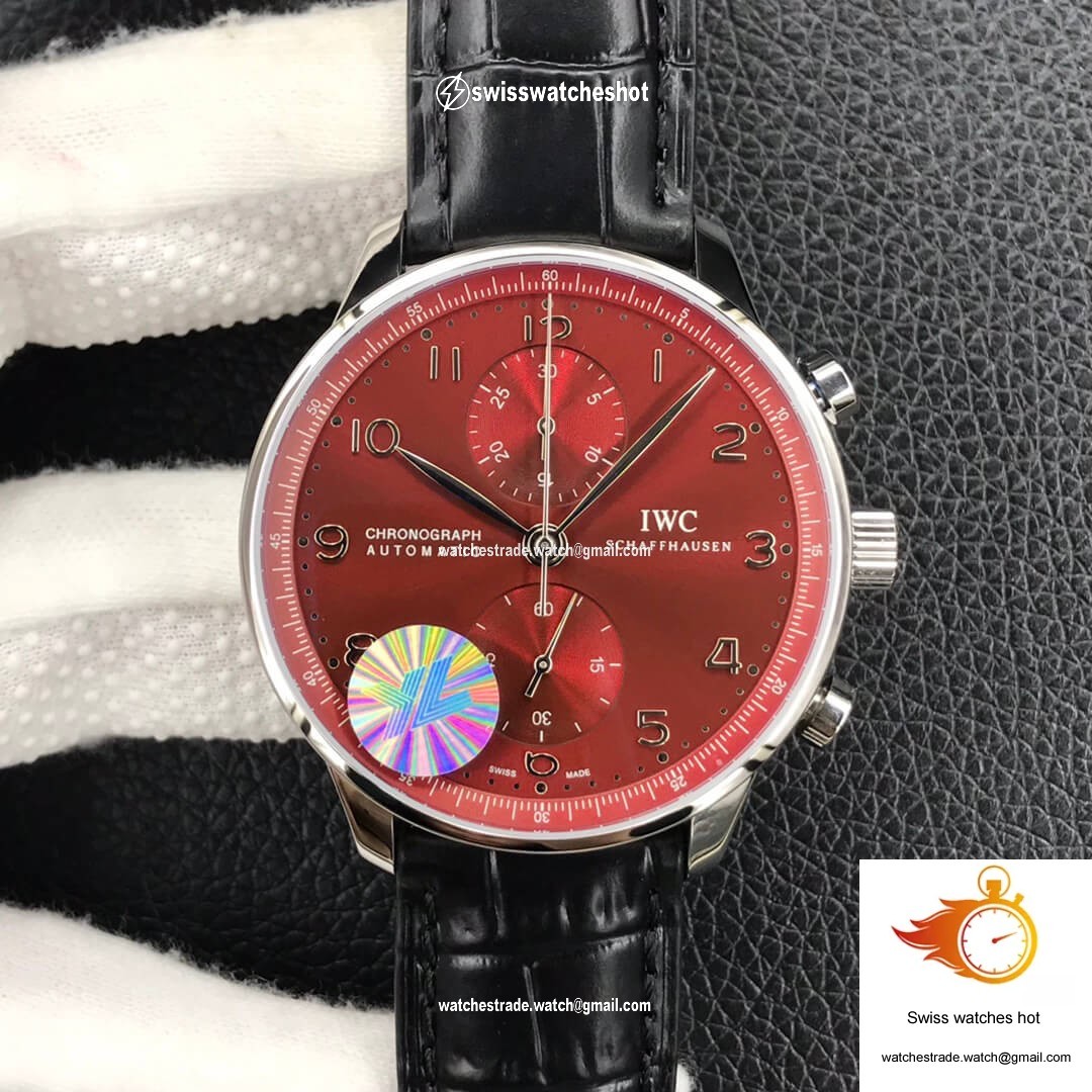 IWC Portugieser Chronograph IW371616 ZF Factory Burgundy Red Dial 1