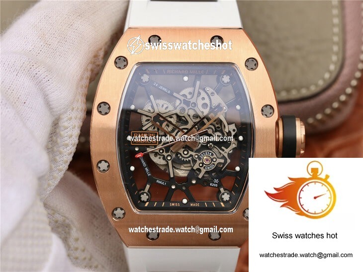 Richard Mille RM035 Americas KV Factory Rose Gold White Strap 1