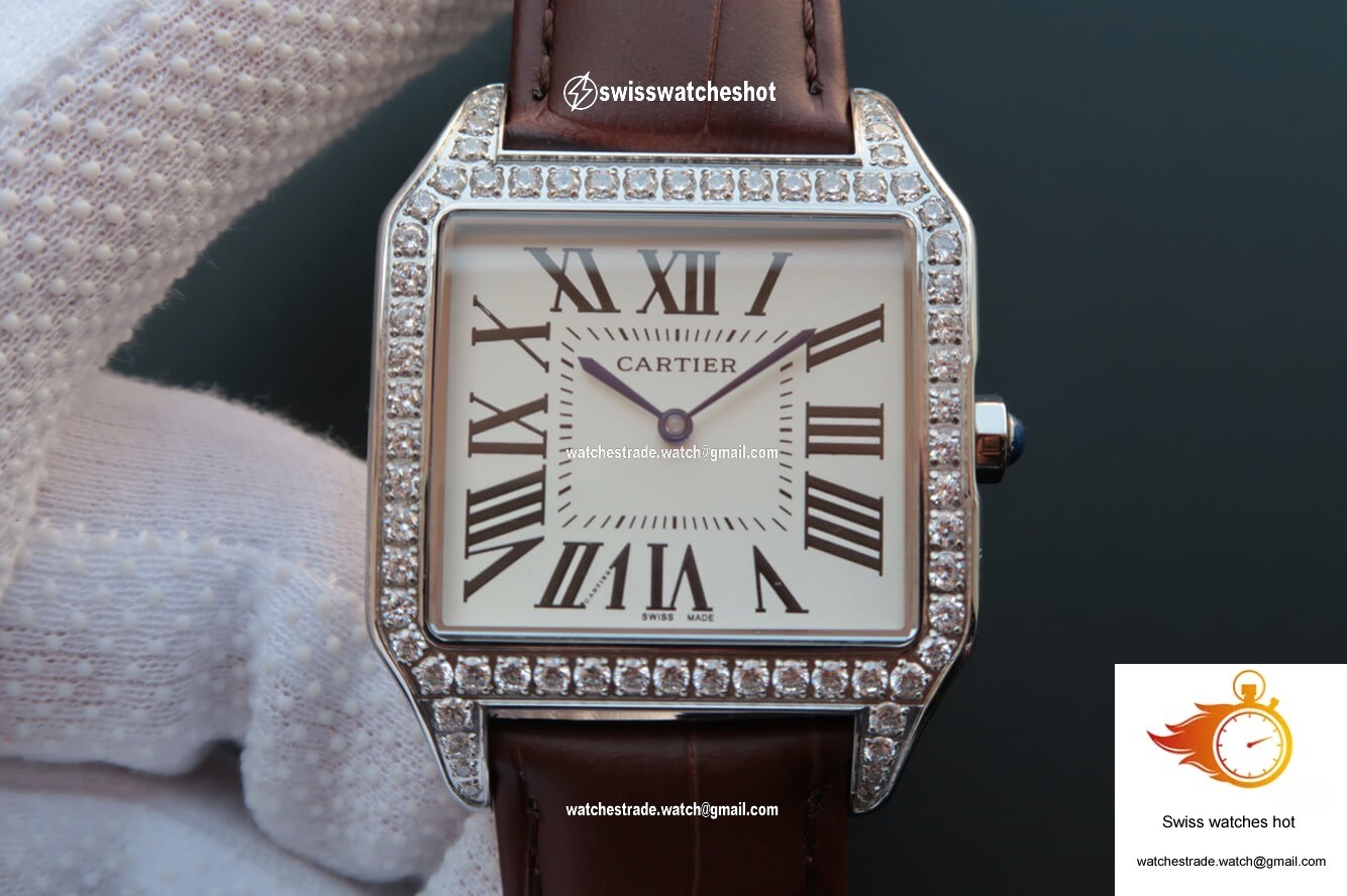 Cartier Santos WH100651 V6 Factory White Dial 1