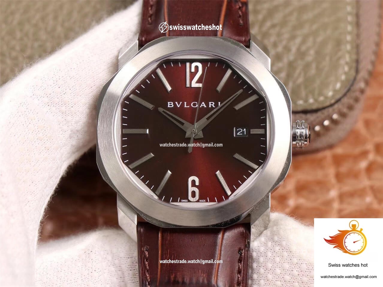 Bvlgari Octo 102705 BV Factory Reddish Brown Dial 1