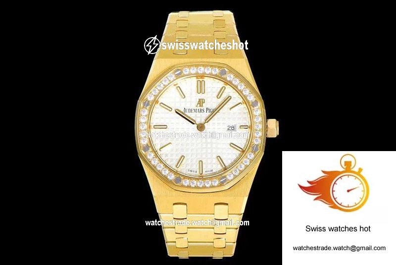 Audemars Piguet Royal Oak Quartz 67651BA.ZZ.1261BA.01 JF Factory Yellow Gold Diamond 1