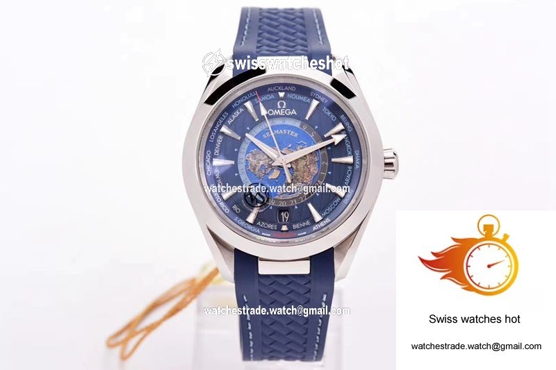 Omega Seamaster Aqua Terra GMT Worldtimer 220.12.43.22.03.001 VS Factory Blue Dial 1