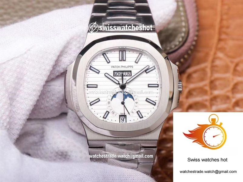 PF Factory Patek Philippe Nautilus 5726/1A-010 Moonphase Silver White Dial 1