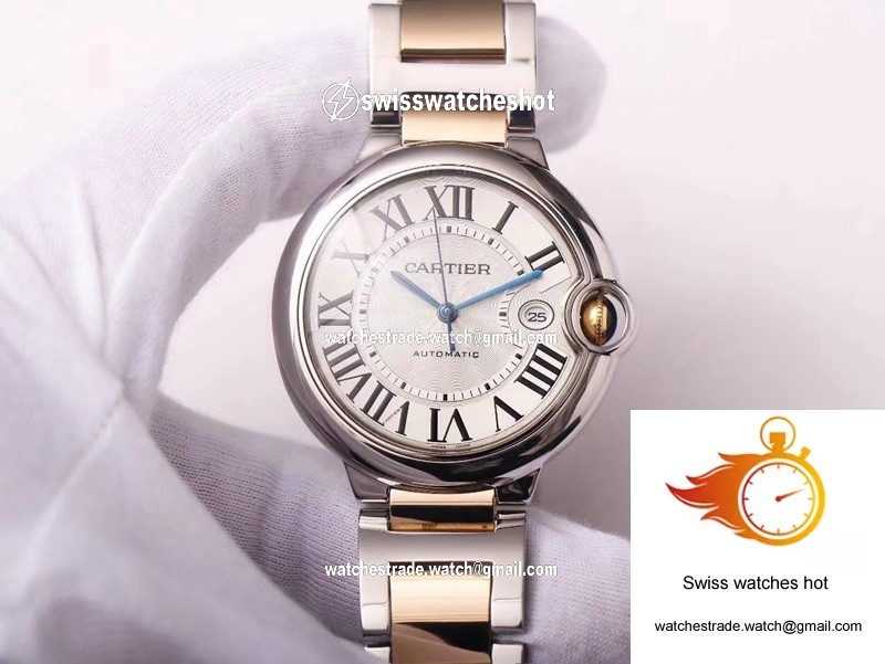 Ballon Bleu de Cartier W69009Z3 Wrap Gold V9 Factory Silver White Dial 1