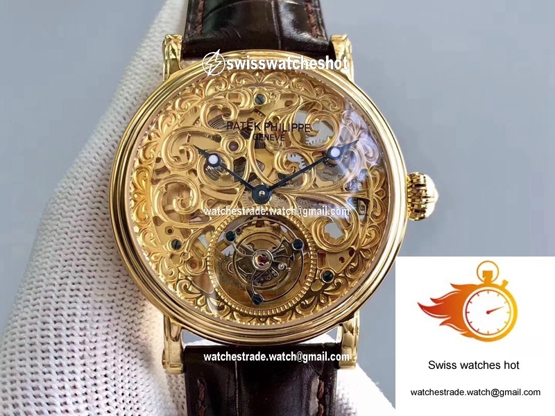 Patek Philippe Tourbillon Yellow Gold Skeleton Dial 1