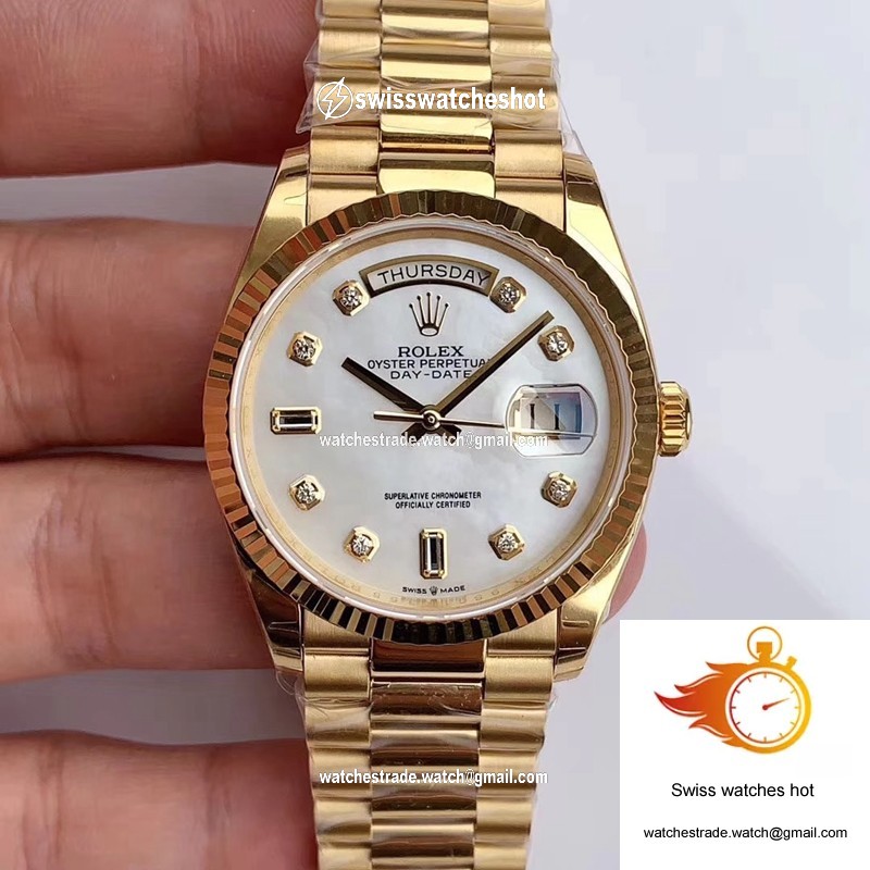 Rolex Day-Date M128238 EW Factory White Dial Diamond Time Scale 1