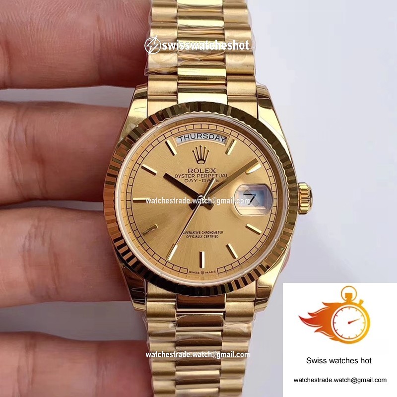 Rolex Day-Date M128238-0045 Yellow Gold EW Factory Champagne Dial 1