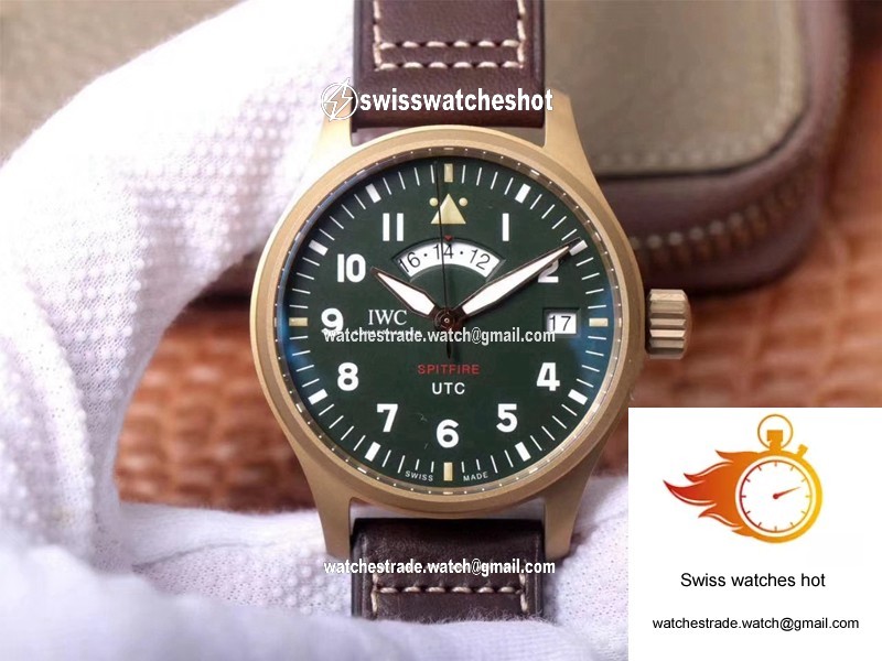 IWC Pilot Spitfire UTC MJ271 IW327101 ZF Factory Green Dial 1
