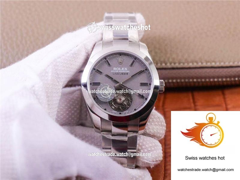 JB Factory Replica Rolex Milgauss Base 116400 Label Noir Design LNT01HS-001 Silver case watch 1