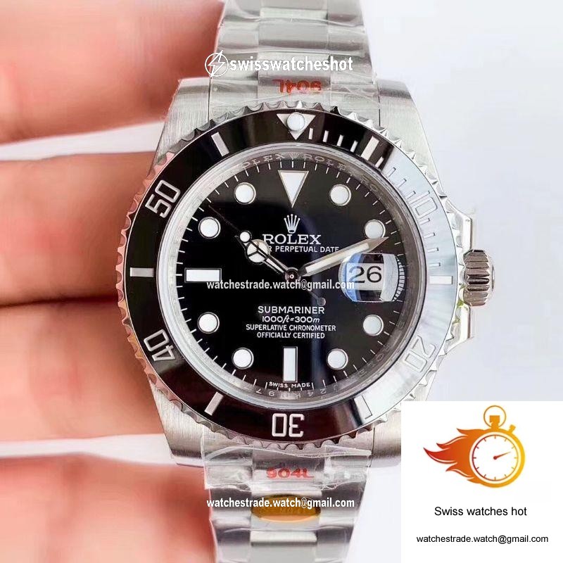 Replica Rolex Submariner Date Oyster 40mm Oystersteel 116610LN Noob Factory V10 Replica Black dial watch 1