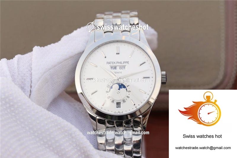 Patek Philippe Complications Annual Calendar 5396G KM Factory Steel Strap White Dial 1