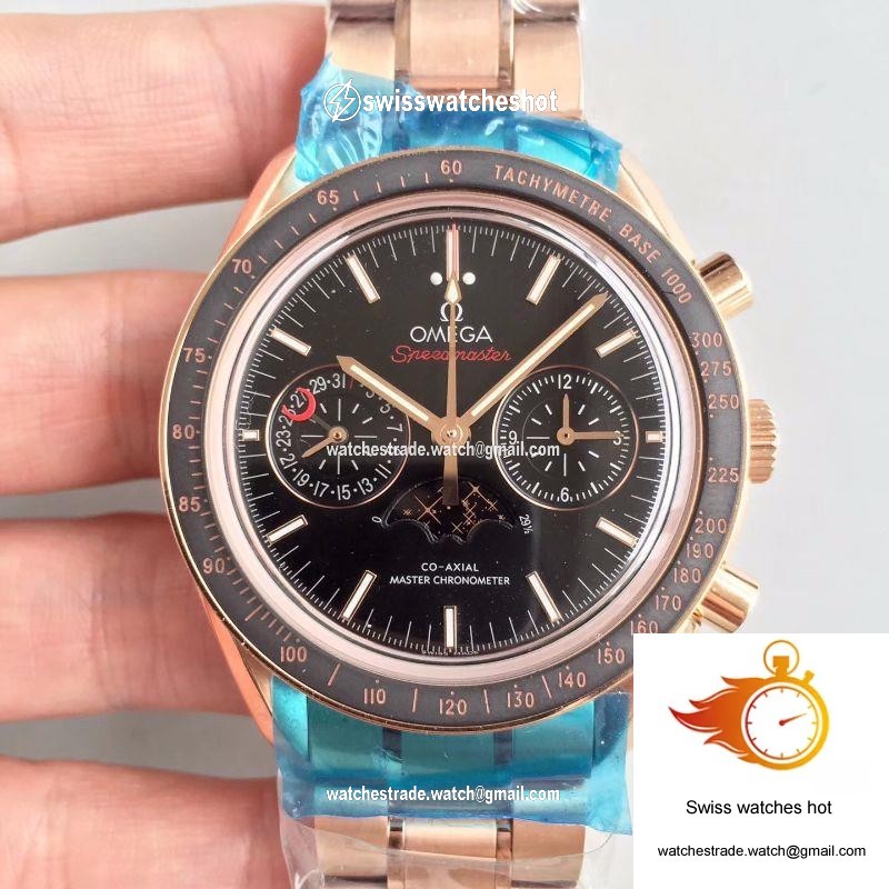 Omega Speedmaster Moonwatch Moonphase Chronograph 304.63.44.52.01.001 Black Dial 1