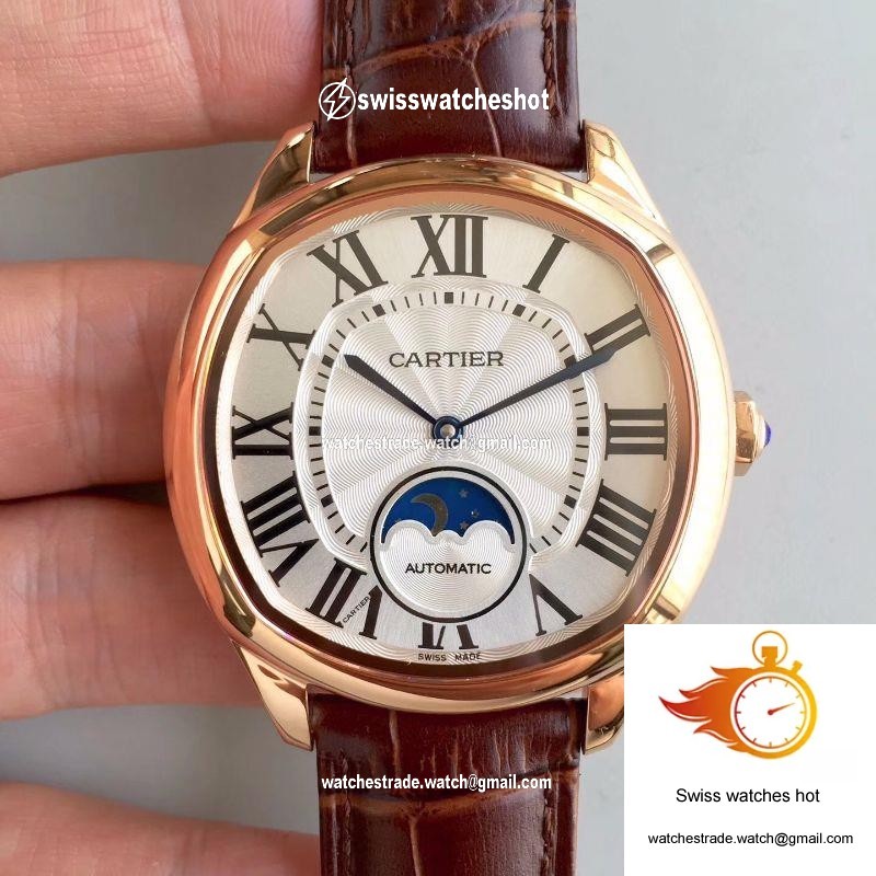 Drive De Cartier Moonphase WGNM0008 Rose Gold Silver Dial 1