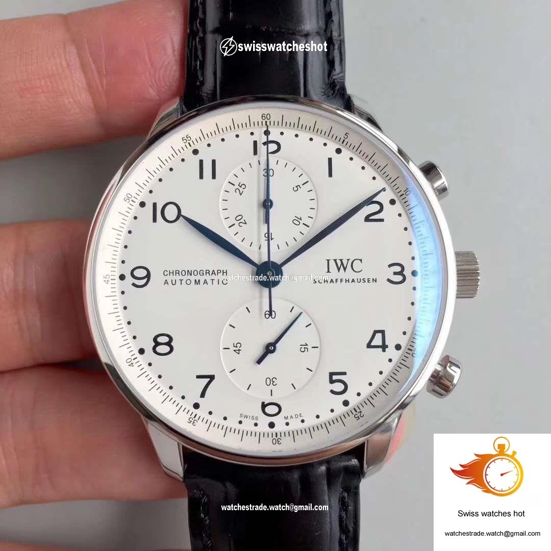 IWC Portugieser Chronograph Edition 150 Years IW371602 YL Factory White Dial 1