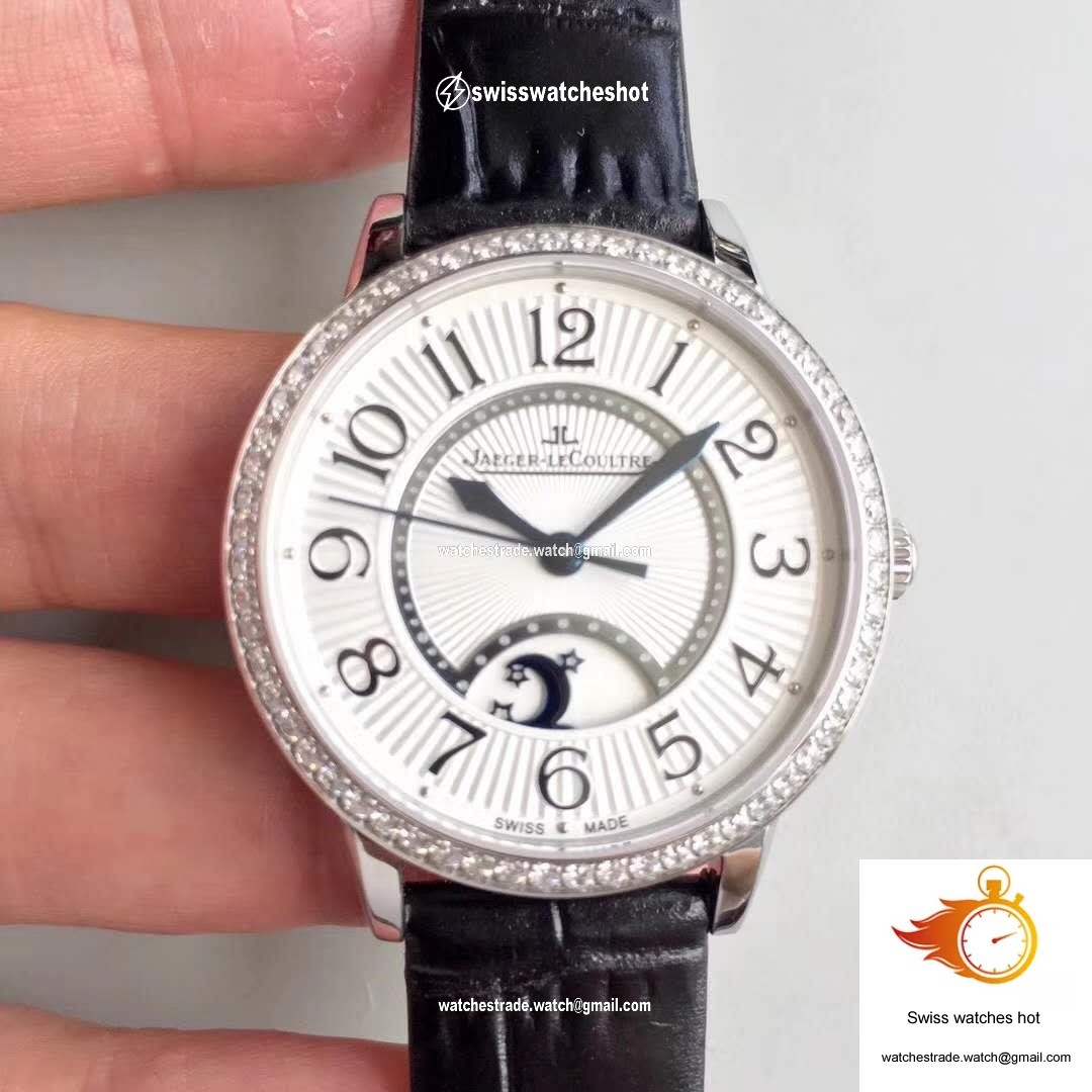 Jaeger-LeCoultre Rendez-Vous 3612420 Black Leather Strap White Dial 1