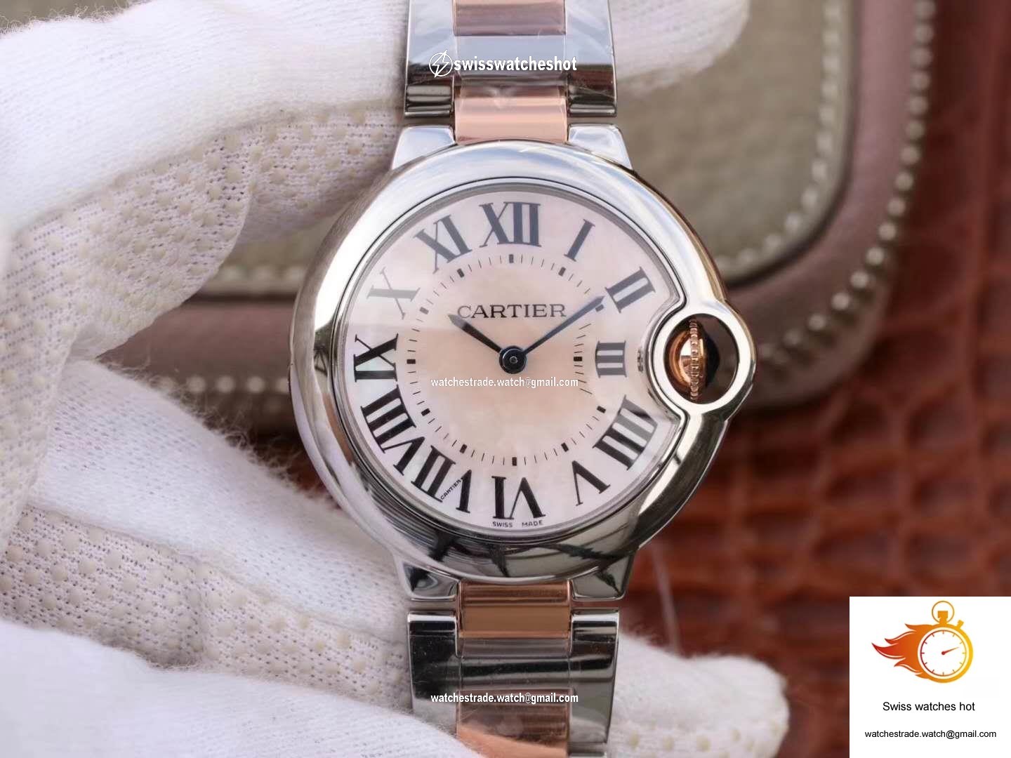 Ballon Bleu De Cartier W69201 Ladies 33MM V6 Factory Pink Dial 1