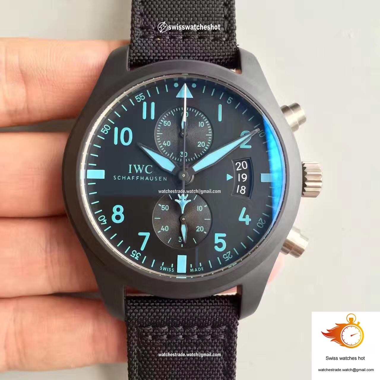 IWC Pilot Chronograph Top Gun IW388003 ZF Factory Black Dial 1