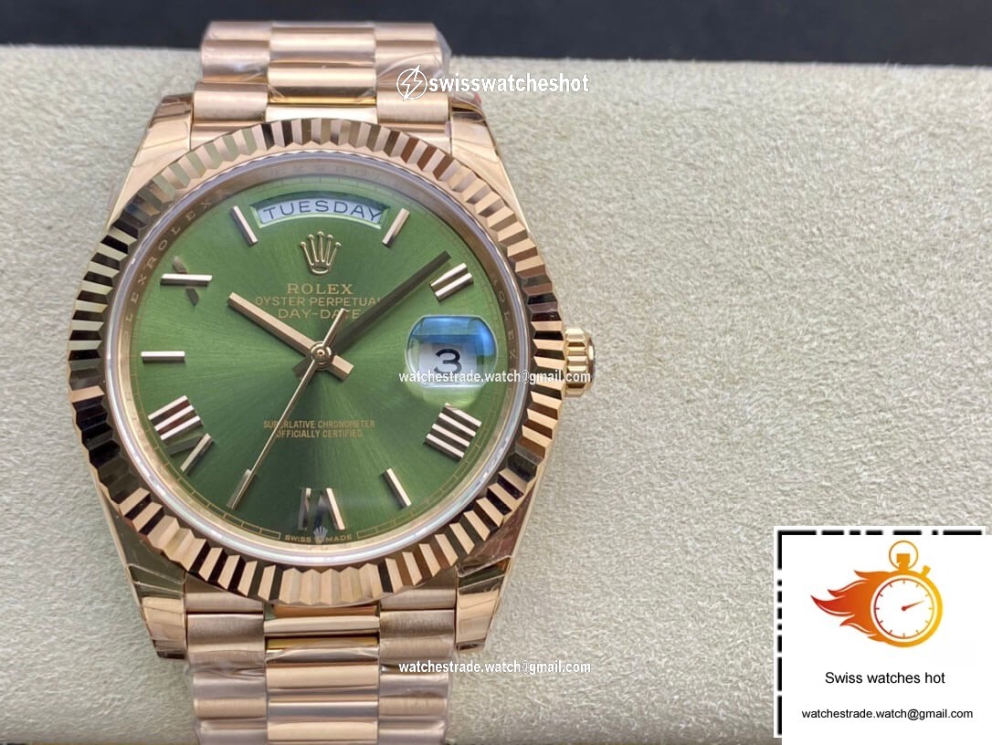 Rolex Day Date 228235 40mm EW Factory Green Dial 1