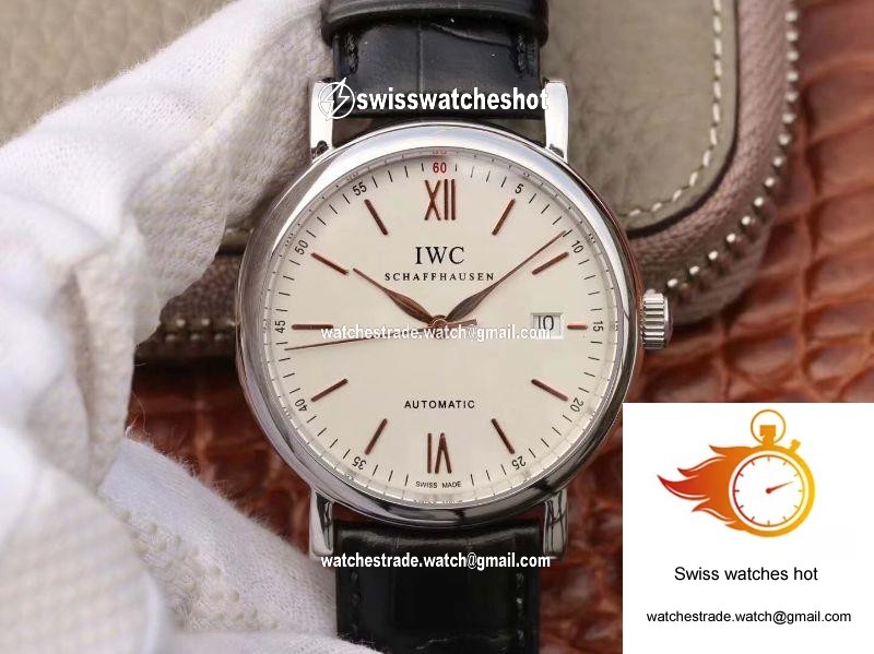 IWC Portofino Automatic IW356501 MKS Factory Black Leather Strap White Dial 1