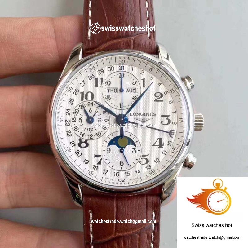 Longines Master Collection Moonphase Chronograph L2.673.4.78.3 JF Factory White Dial 1