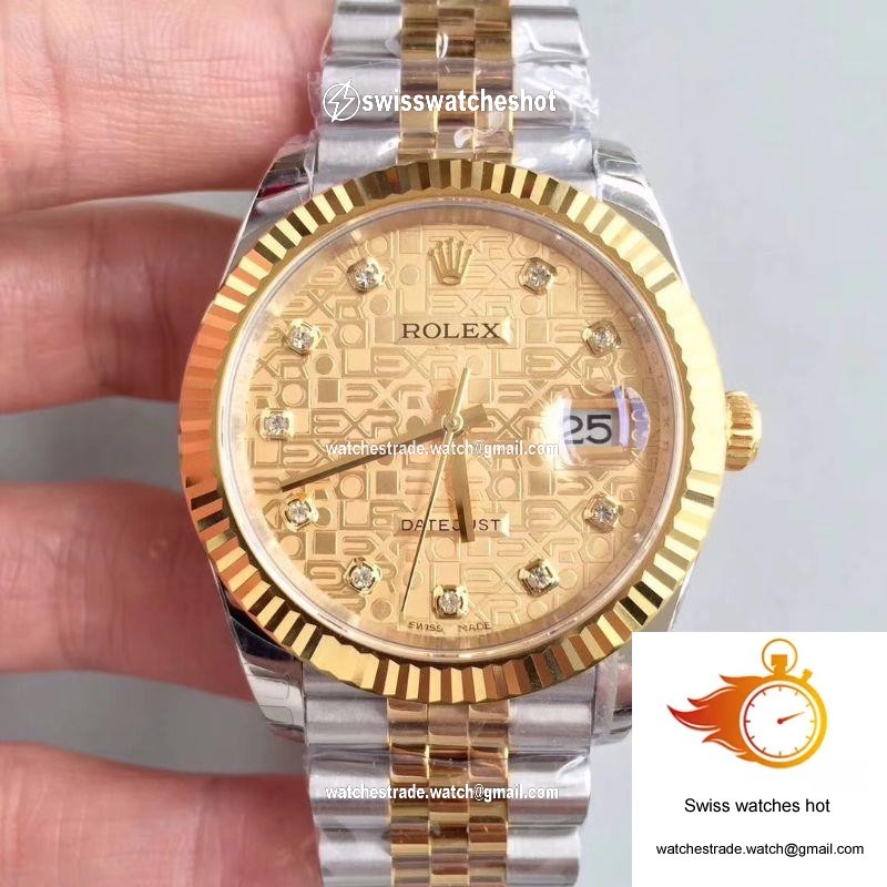 Rolex Datejust 126333-0003 41MM EW Factory Diamond-studded Gold Textured Dial 1