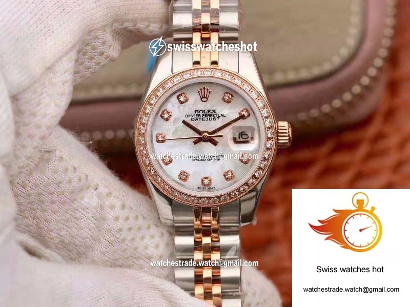 Rolex Lady Datejust Two Tone Bracelet 28MM Enamel Dial 1