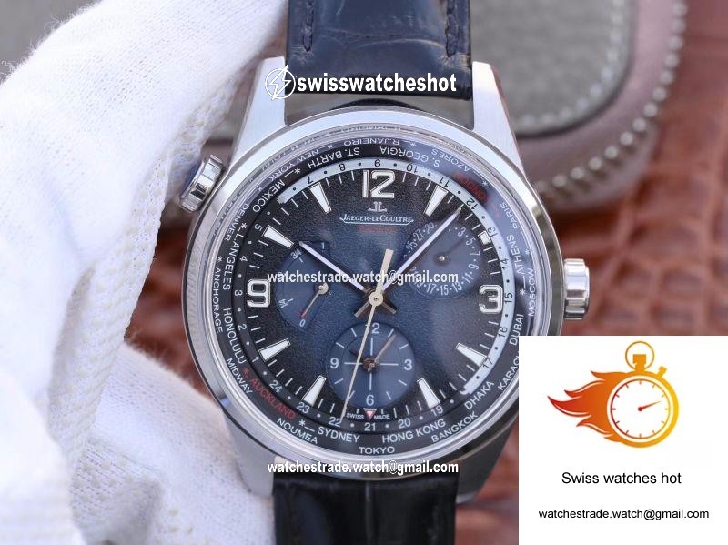 Jaeger-LeCoultre Polaris Geographic 904847J 42MM TWA Factory Black Blue Textured Dial 1