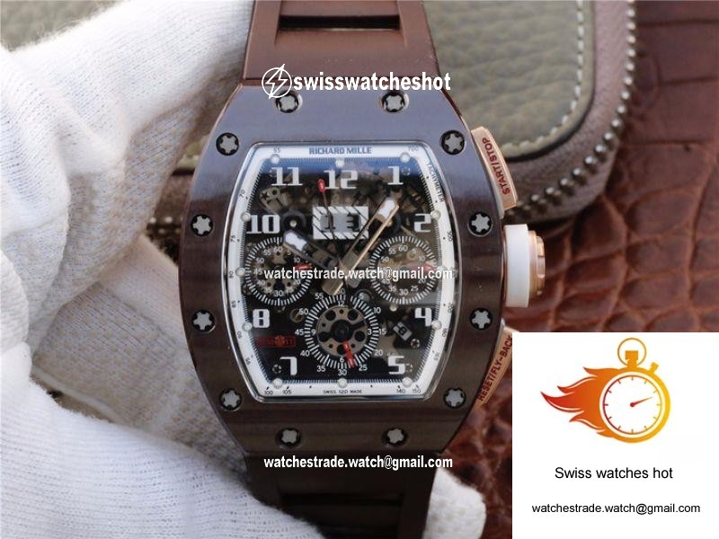 Richard Mille Chronograph RM011 KV Factory Brown Crystal Dial 1