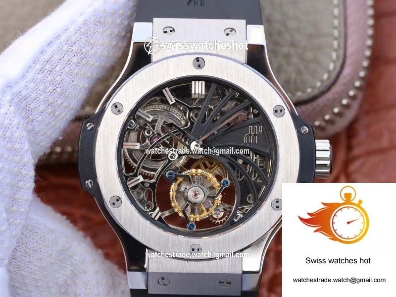 Hublot Big Bang Hollow Tourbillon Stainless Steel Case Skeleton Dial 1