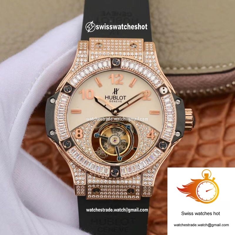 Hublot Classic Fusion Rose Gold Tourbillon White Enamel Dial 1