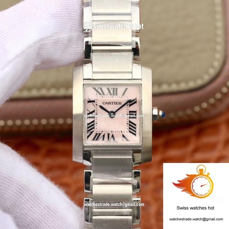 Cartier Tank Francaise Ladies W51028Q3 Pink Dial 1