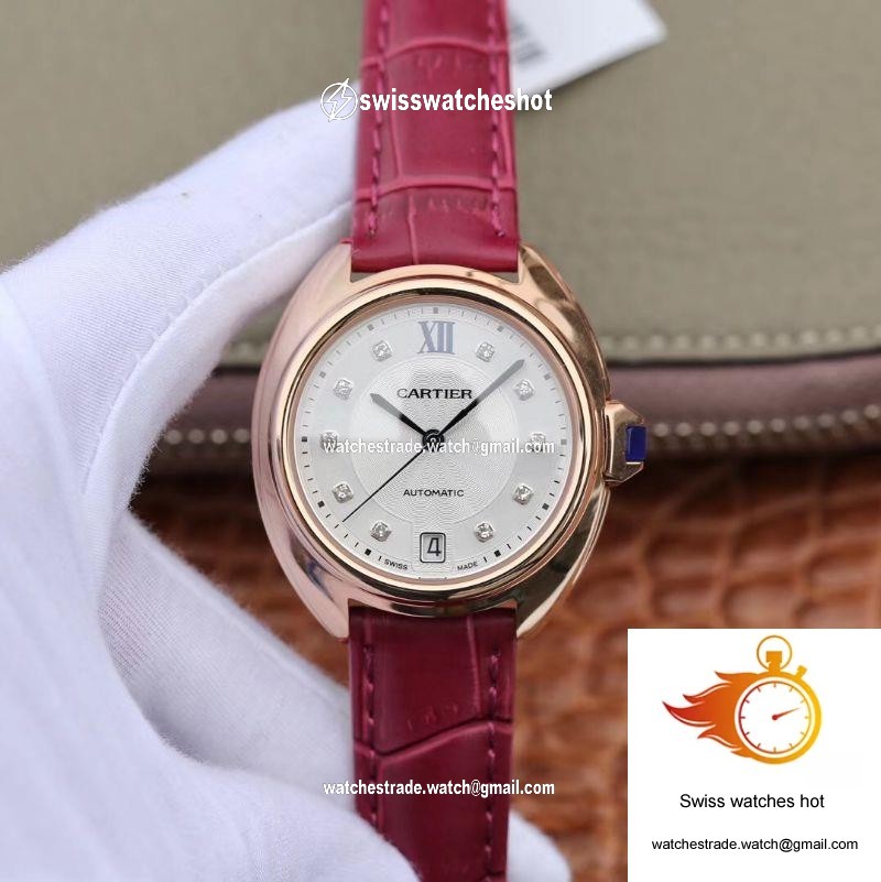 Cle De Cartier Automatic 35mm WJCL0032 18K Rose Gold Silver-gray Dial 1