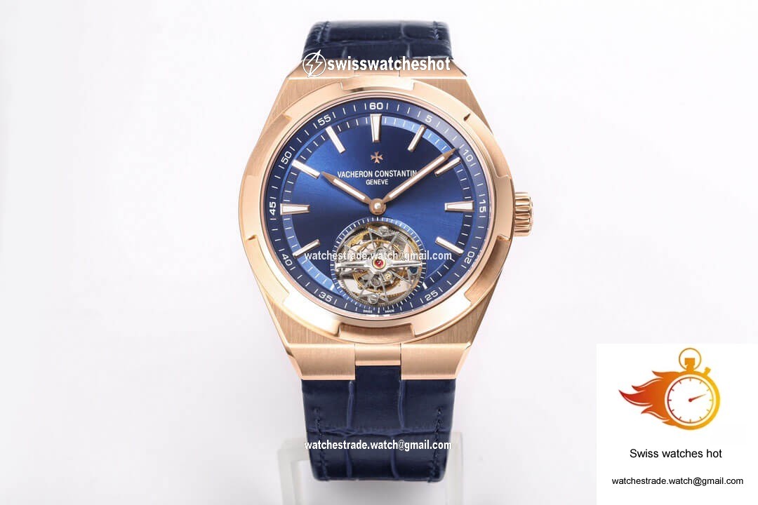 Vacheron Constantin Overseas Tourbillon 6000V/110R-B733 BBR Factory Blue Leather Strap 1