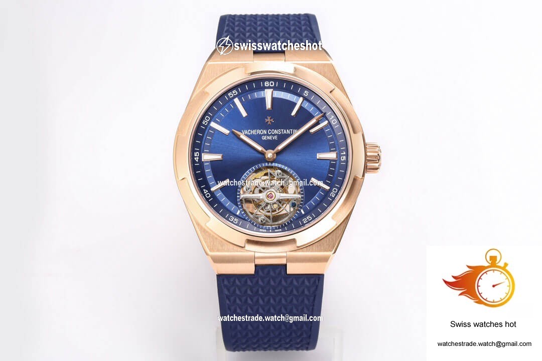 Vacheron Constantin Overseas Tourbillon 6000V/110R-B733 BBR Factory Blue Rubber Strap 1