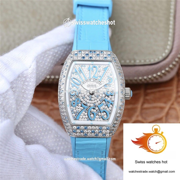 Franck Muller Ladies Collection V 32 SC AT FO D CD BL ABF Factory Diamond-set Bezel 1