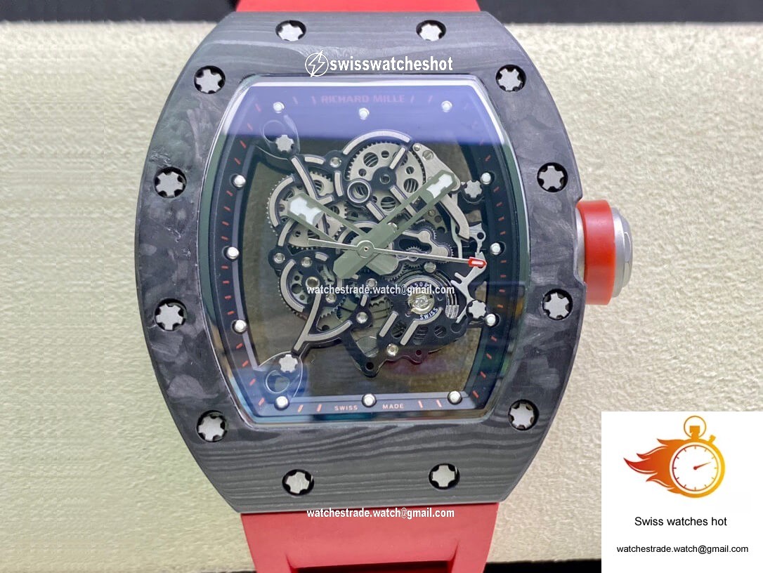 Richard Mille RM055 KV Factory V2 Carbon Fiber Red Strap 1